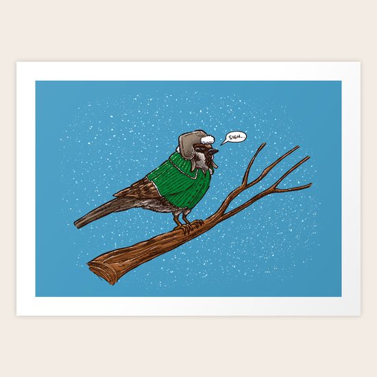 Annoyed IL Birds: The Sparrow Art Print