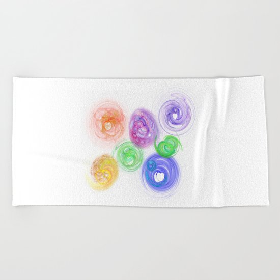 seven hearts by Eleonora Beach Towel