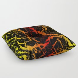 Cracked Space Lava - Yellow/Red Floor Pillow