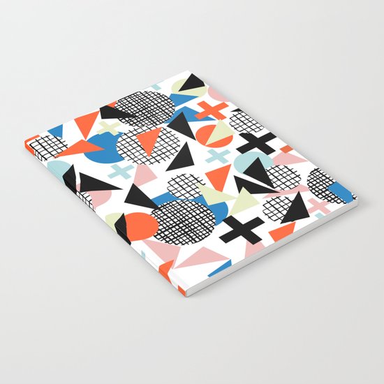 Kimbah - abstract art print shapes modern geometric retro cool colorful hipster gift idea dorm room Notebook