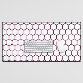 Metallic Burgundy Honeycomb Pattern Desk Mat