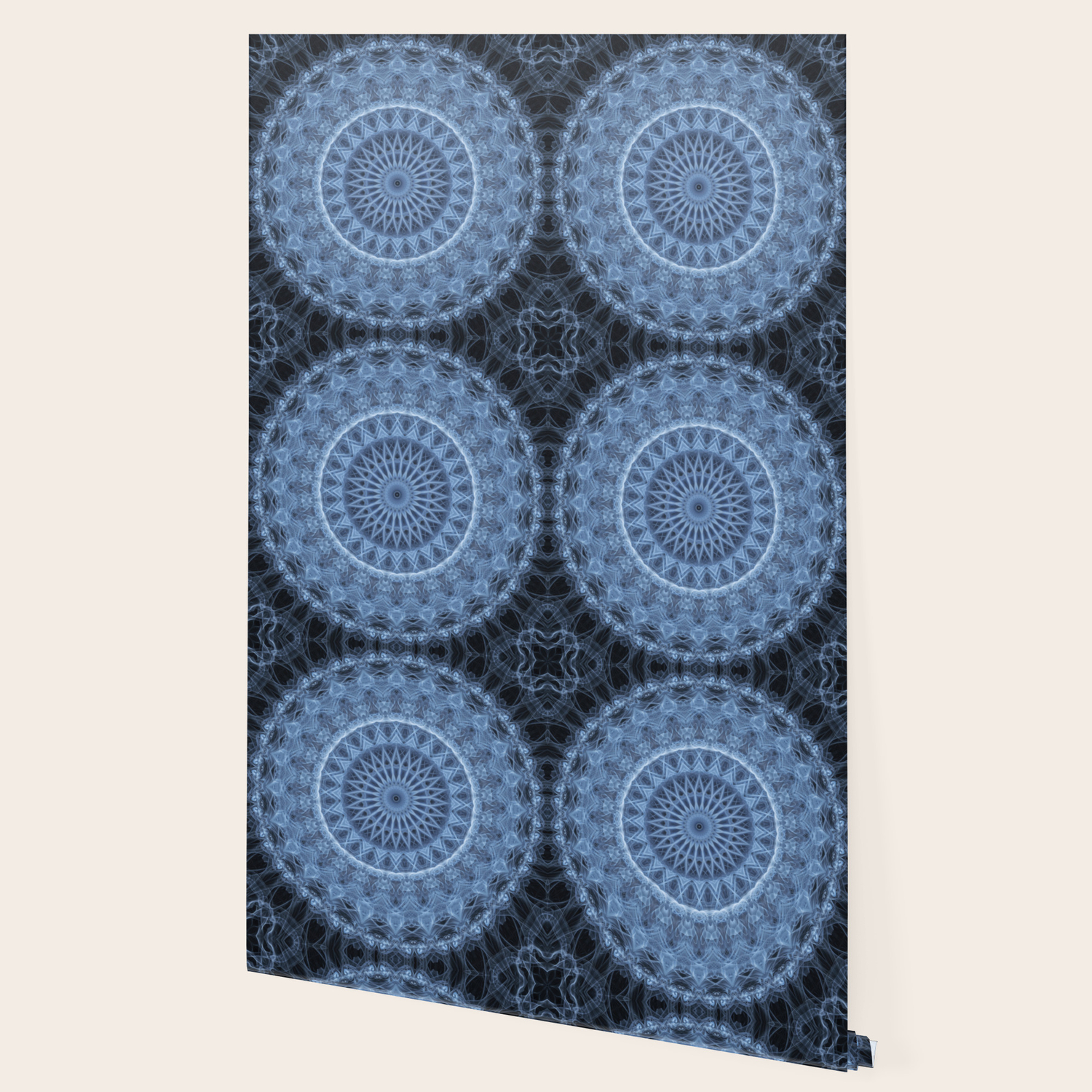 Pretty Light Blue Mandala Wallpaper