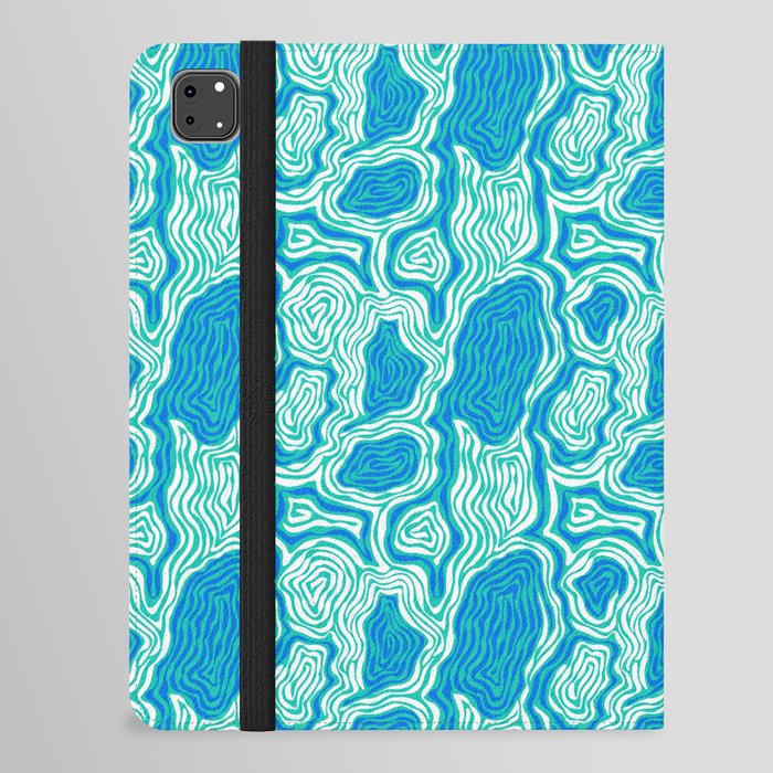 Cute Abstract Blue Retro Water Texture iPad Folio Case