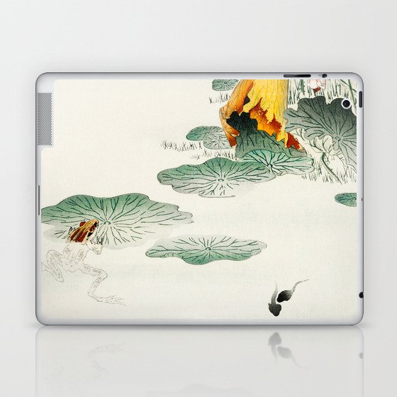 Frog in the swamp  - Vintage Japanese Woodblock Print Art Laptop & iPad Skin