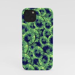 Lime & Navy Watercolor Cells iPhone Case