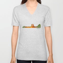 Bogota City Skyline Hq V1 V Neck T Shirt