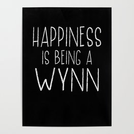 Happiness Is Wynn Last Name Surname Pride Poster