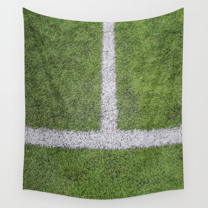 Sideline Football Field Sideline Chalk Mark Artificial Grass