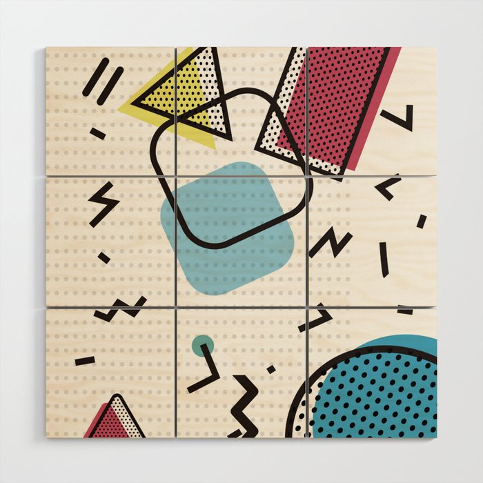 Modernistic Abstract Shape Pattern Texture Wood Wall Art By
