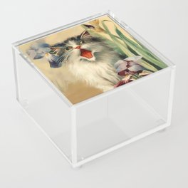 “Cat and Irises” by Maurice Boulanger Acrylic Box