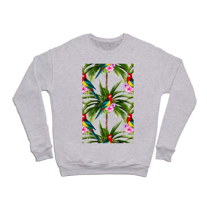 Floral art,tropical,parrots,birds pattern  Crewneck Sweatshirt