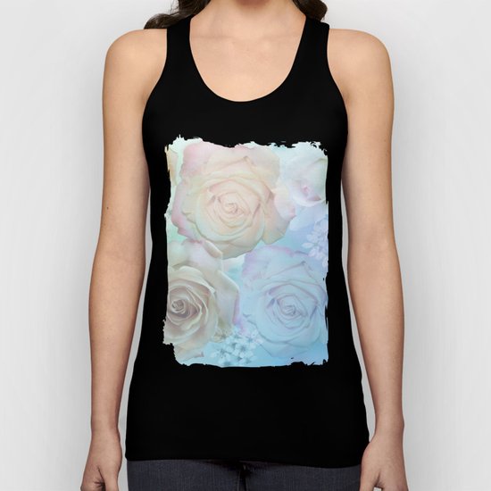 Romantic roses and tiny flowers in pastels Unisex Tank Top