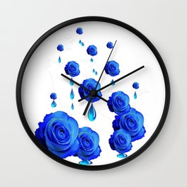 DRIPPING WET BLUE ROSES  DESIGN Wall Clock