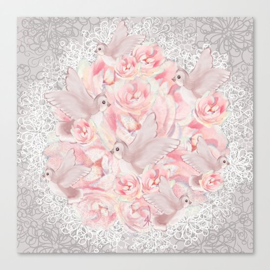 Rose Birds Canvas Print