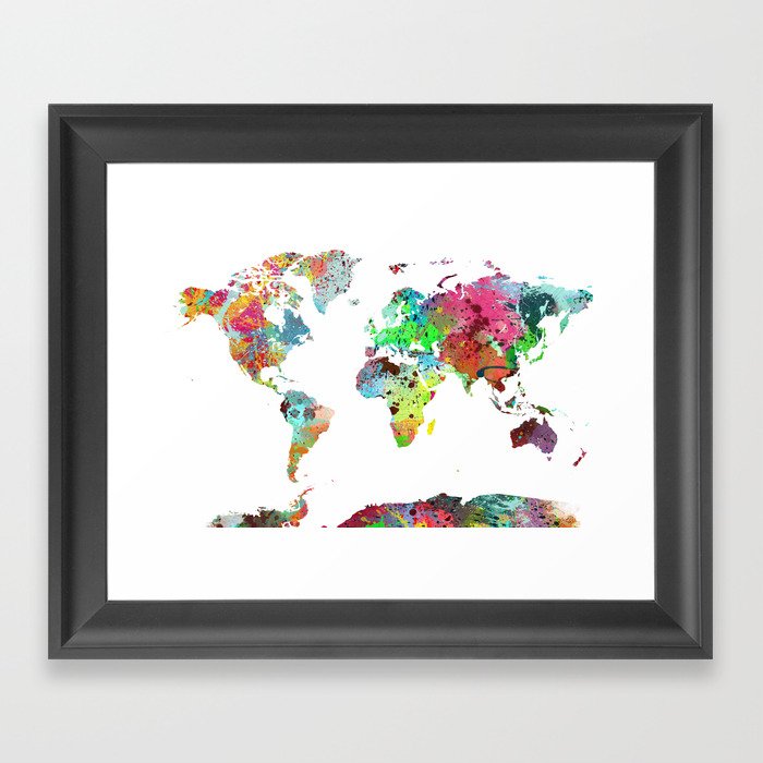 World map Framed Art Print by Nicksman Society6