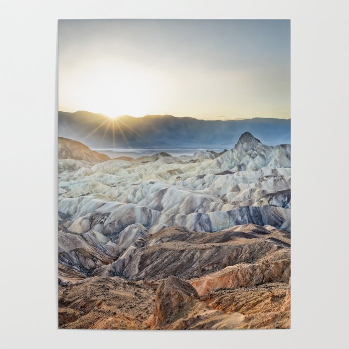 Death Valley Sunset California National Park Zabriskie Point Landscape Poster