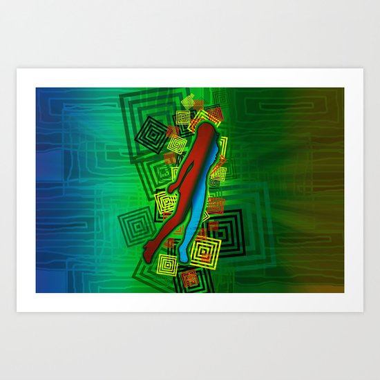Raimbow Lady Art Print