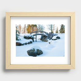 Japanese Garden In Winter Recessed Framed Print