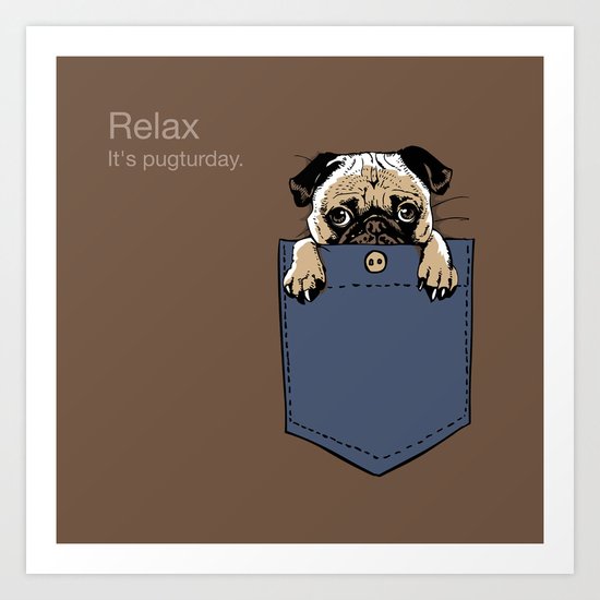 Pugturday Art Print