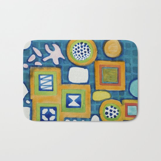 Cluster of Wall Objects Bath Mat