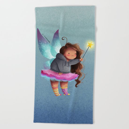 the lazy fairy godmother Beach Towel