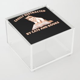 Cats And Books Funny Saying With Book And Cat Acrylic Box