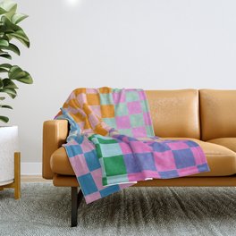 Checkerboard Collage Throw Blanket