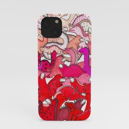 Red Dinosaur Gradient iPhone Case