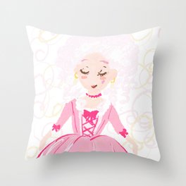 Pink Rococo Lady Throw Pillow