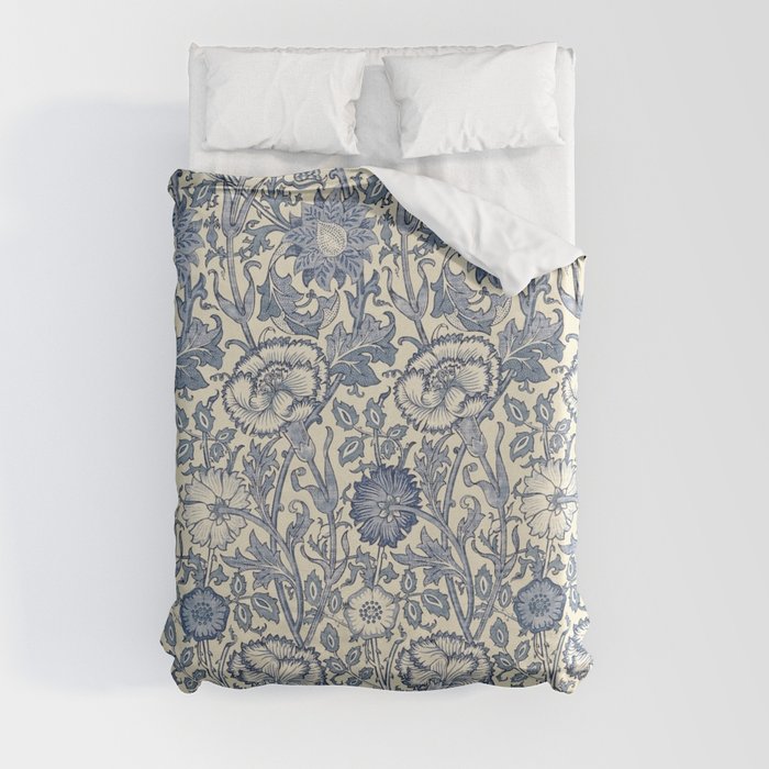 William Morris Pink and Rose China Blue Toile Duvet Cover