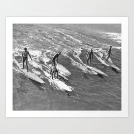 The Gang On A Wave Art Print