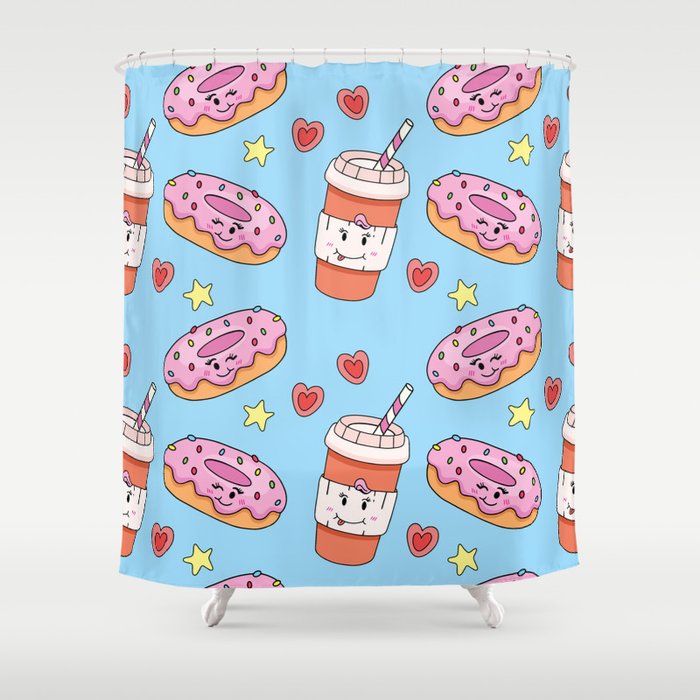Donut and coffee Shower Curtain
