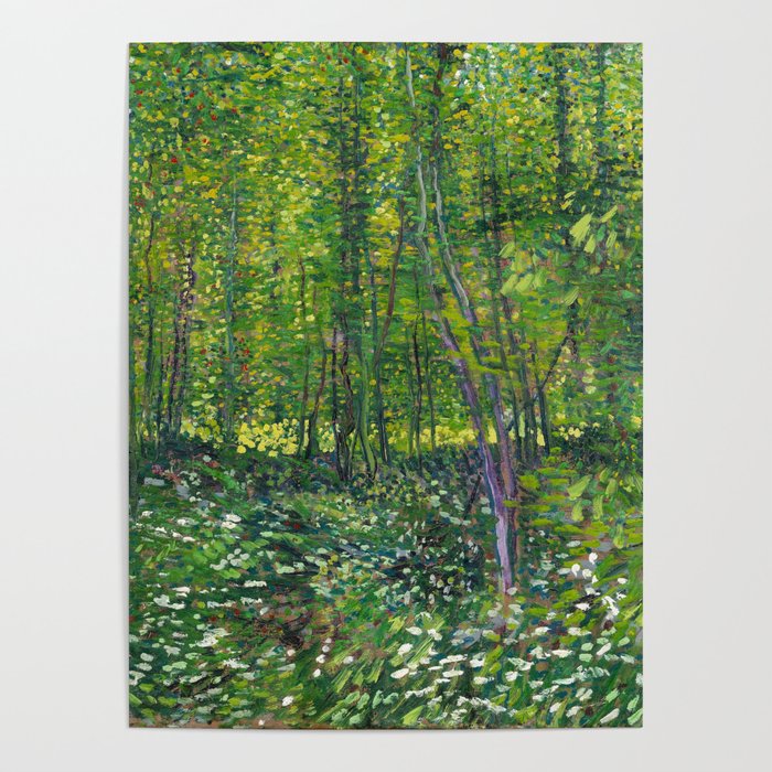 Vincent Van Gogh Trees And Undergrowth Art Print Framed 12x16 