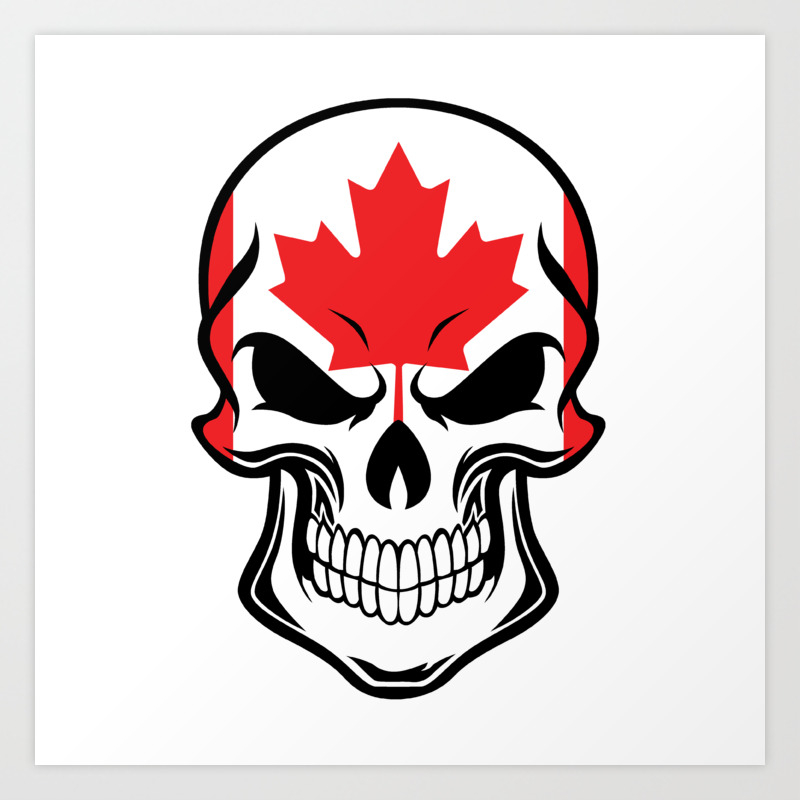 Canadian Flag Skull Art Print By Awesomeart Society6