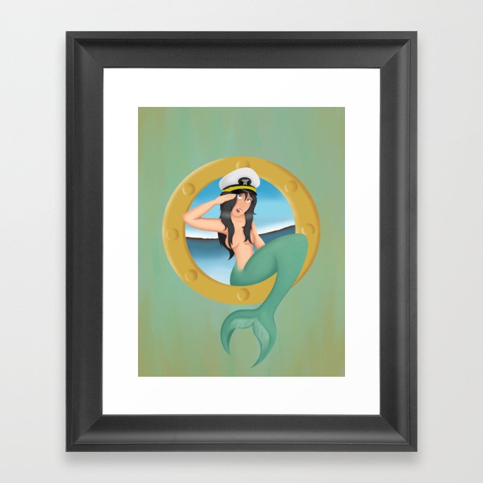 Mermaid Pin-up Framed Art Print