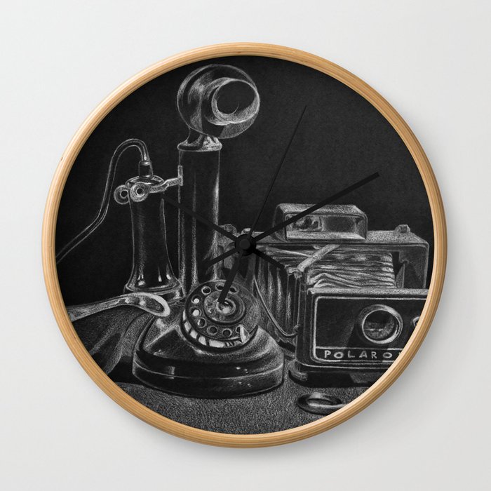 Vintage Polaroid Camera Still Life Wall Clock
