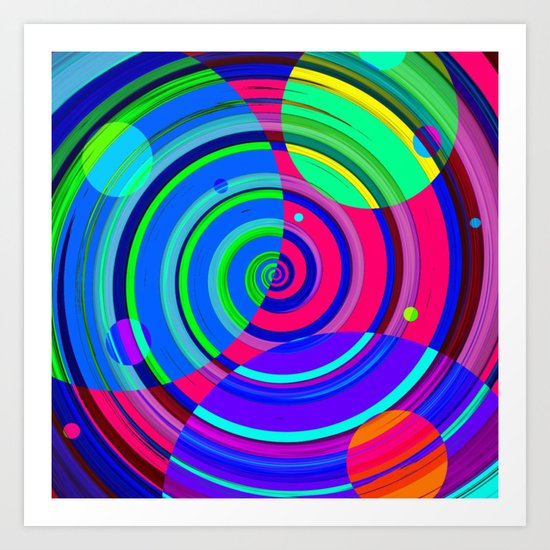 Re-Created Spiral Painting VI by Robert S. Lee Art Print