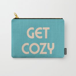 Get Cozy, Blue and White Carry-All Pouch | Y2K, Typography, Vintage, Outfitters, Psychedelic, Blue, Dorm, Decor, Wallart, Motivational 