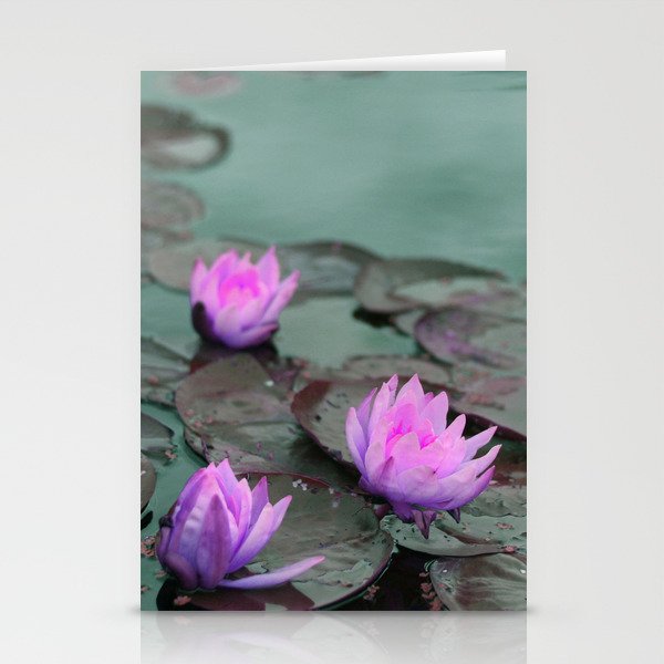 monet's waterlilies: pink variations Stationery Cards