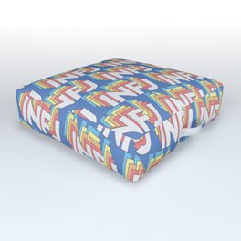 INFJ Trendy Rainbow Text Pattern (Blue) Outdoor Floor Cushion