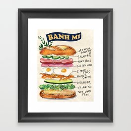 Banh Mi Sandwich Recipe Framed Art Print