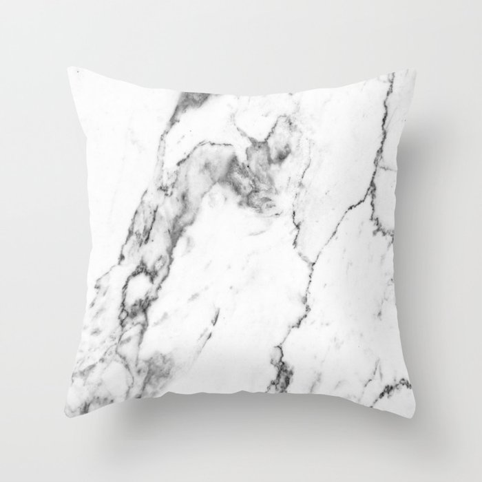White Marble I Throw Pillow by theaestate | Society6