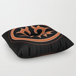 Caucasian Orange Ornament Floor Pillow