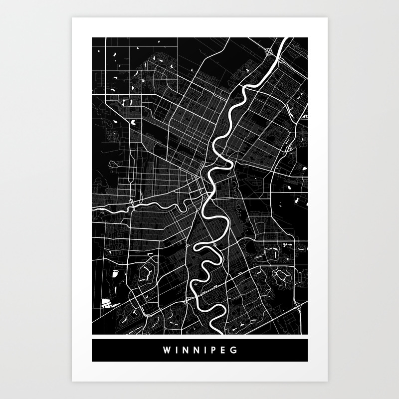 Winnipeg Minimalist City Map Art Print By Fabledcreative Society6