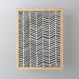 Herringbone – Black & White Framed Mini Art Print