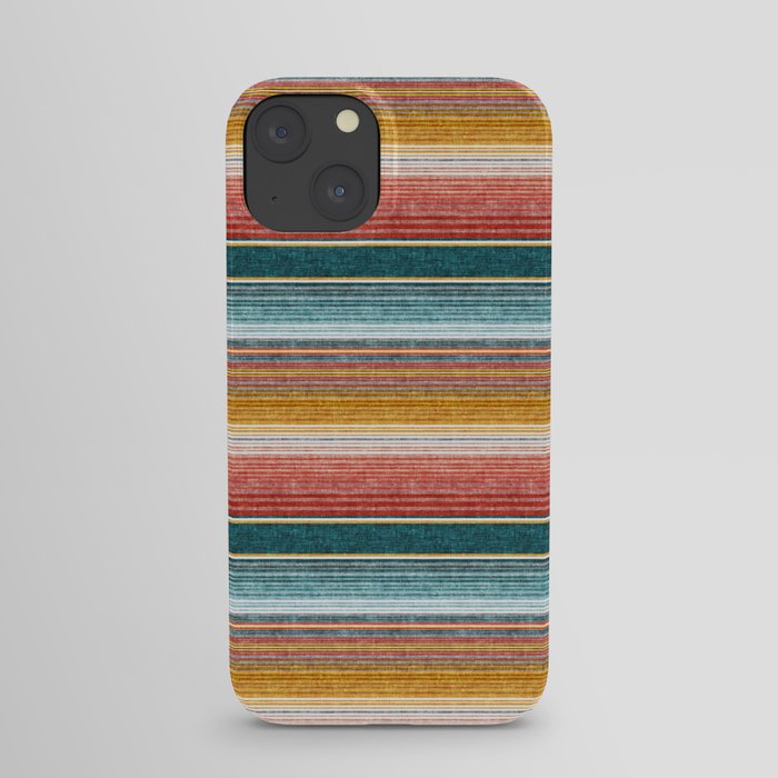 serape southwest stripe - orange & teal iPhone Case