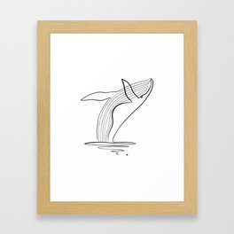 Whale One Line Art Framed Art Print