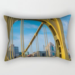 Pittsburgh Pennsylvania Steel City Bridge Skyline Photography Print Rectangular Pillow