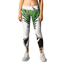 Summer Time Pineapple With Sunglasses Leggings