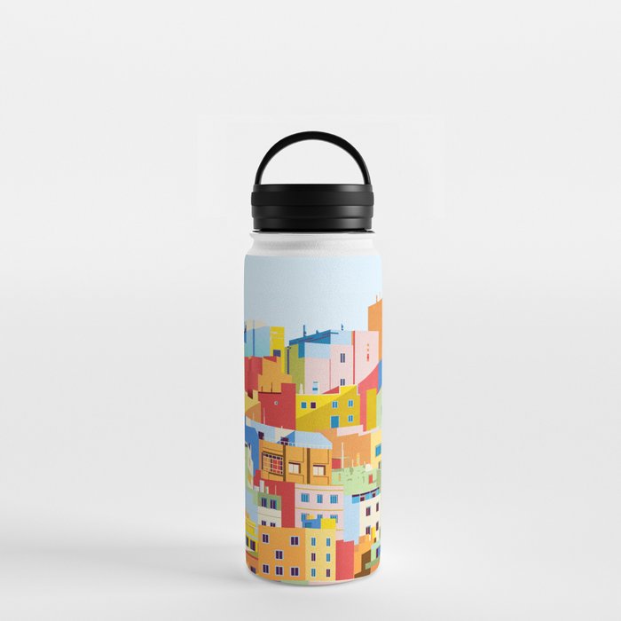 Positano, Italy: Art Deco Travel Series 01 Water Bottle